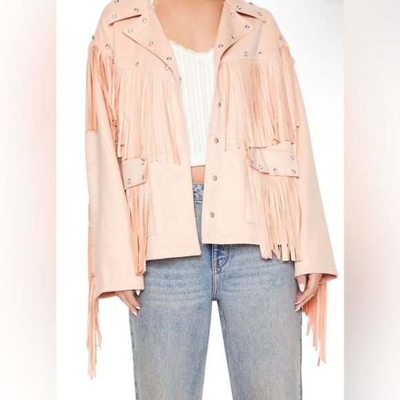 FRINGE FAUX SUEDE & GEM JACKET - Picture 5 of 8